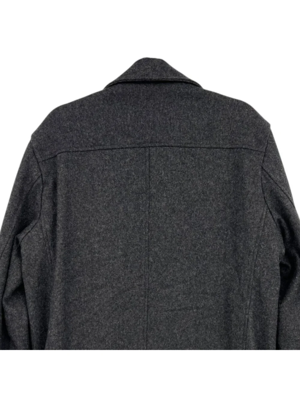J. Crew Mens Gray Wool-Blend Button-Up Jacket Car Coat Plaid Lining Size Medium